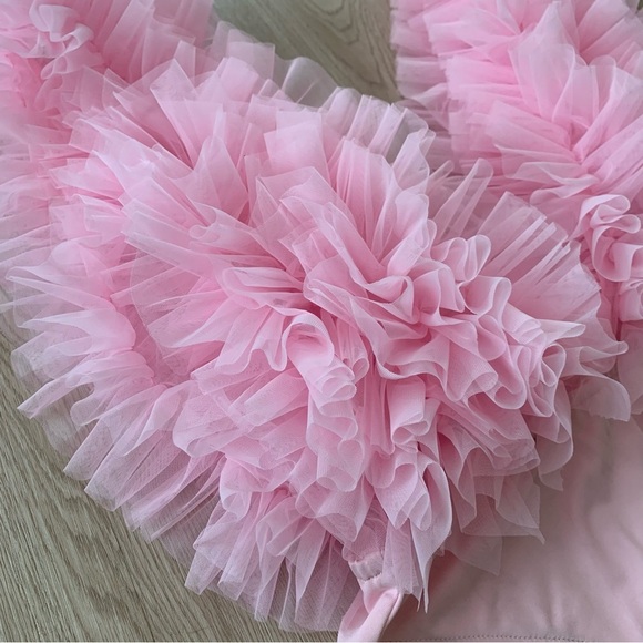 Ruffle tulle plunging neckline bodysuit nwot - Picture 5 of 6